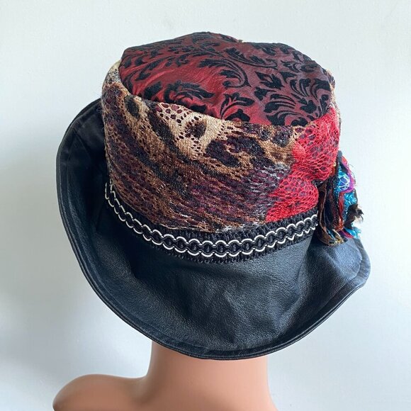 One Of A Kind Hand Made Mixed Media Bucket Hat New - Picture 9 of 13